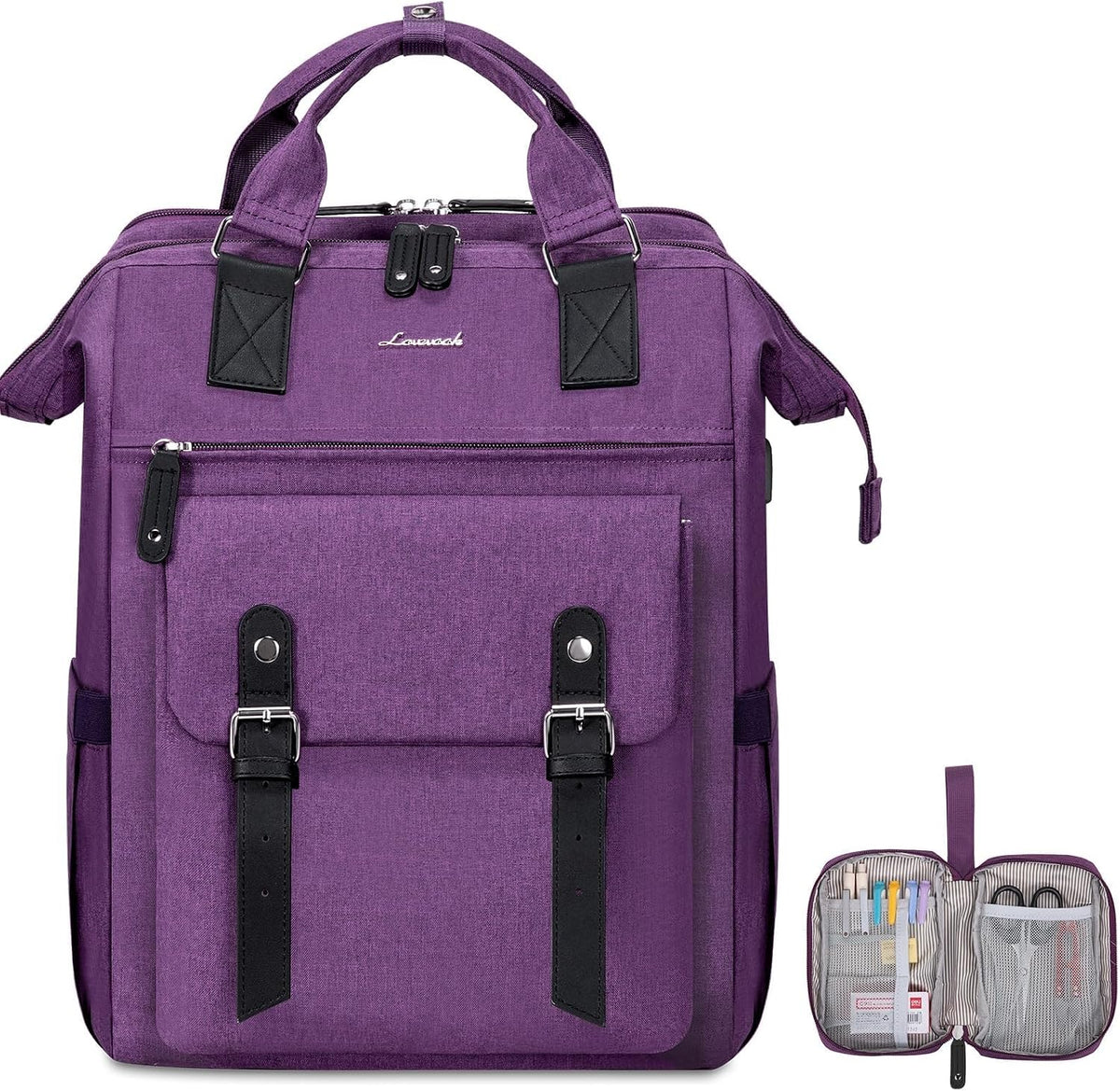 Laptop Backpack for Women with Giant Tumbler Holder Pocket,15.6 inch Waterproof Travel Backpack Purse Computer Laptop Bag
