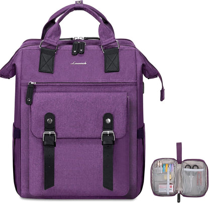 Laptop Backpack for Women with Giant Tumbler Holder Pocket,15.6 inch Waterproof Travel Backpack Purse Computer Laptop Bag