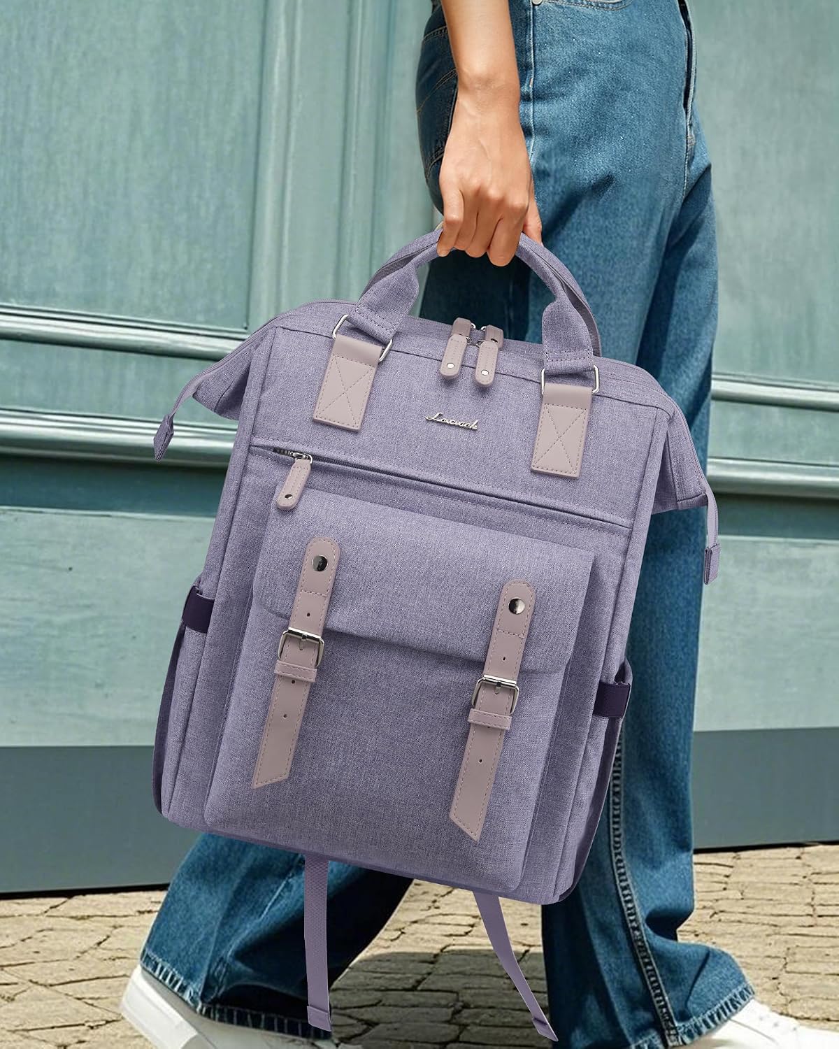 Laptop Backpack for Women with Giant Tumbler Holder Pocket,15.6 inch Waterproof Travel Backpack Purse Computer Laptop Bag