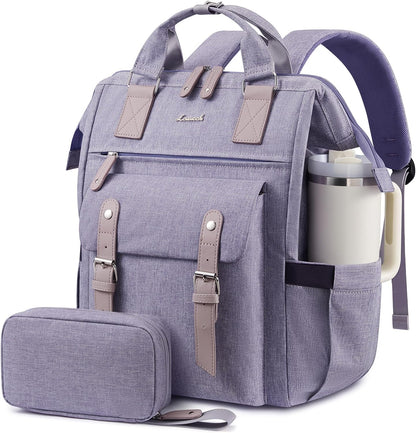 Laptop Backpack for Women with Giant Tumbler Holder Pocket,15.6 inch Waterproof Travel Backpack Purse Computer Laptop Bag