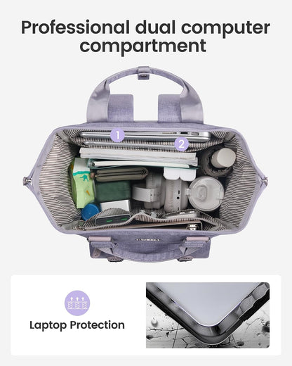 Laptop Backpack for Women with Giant Tumbler Holder Pocket,15.6 inch Waterproof Travel Backpack Purse Computer Laptop Bag