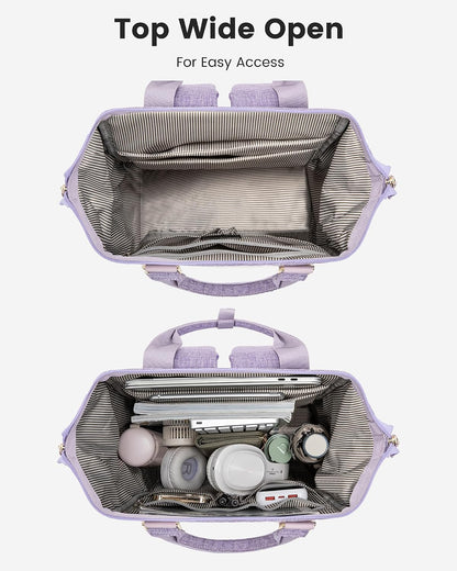 Laptop Backpack for Women with Giant Tumbler Holder Pocket,15.6 inch Waterproof Travel Backpack Purse Computer Laptop Bag