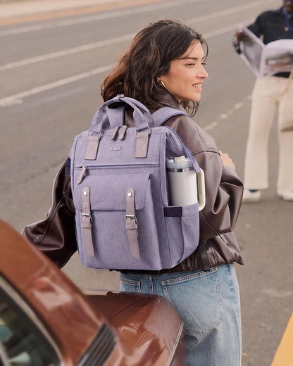 Laptop Backpack for Women with Giant Tumbler Holder Pocket,15.6 inch Waterproof Travel Backpack Purse Computer Laptop Bag