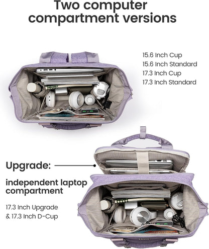 Laptop Backpack for Women with Giant Tumbler Holder Pocket,15.6 inch Waterproof Travel Backpack Purse Computer Laptop Bag