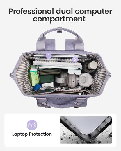 Laptop Backpack for Women with Giant Tumbler Holder Pocket,15.6 inch Waterproof Travel Backpack Purse Computer Laptop Bag