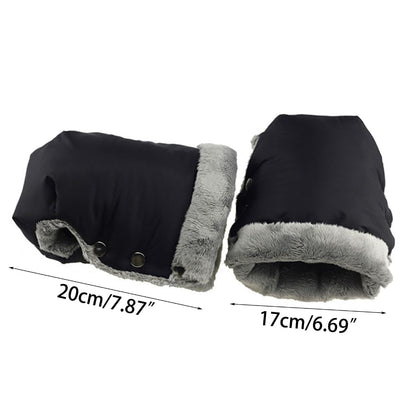 Stroller Hand Muff Mittens for Pram Universal Pushchair Hand Warmer Gloves Splashproof Handmuffs for Cold Weather (Gray)