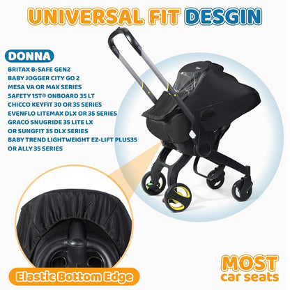Car Seat Rain Cover, Universal Baby Travel Weather Shield, Gray