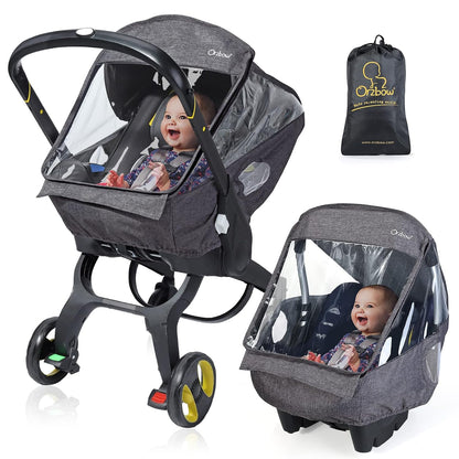 Car Seat Rain Cover, Universal Baby Travel Weather Shield, Gray
