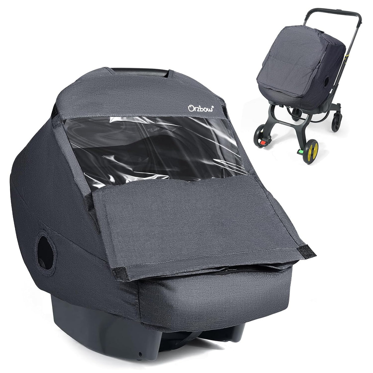 Car Seat Rain Cover, Universal Baby Travel Weather Shield, Gray