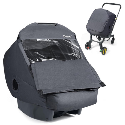 Car Seat Rain Cover, Universal Baby Travel Weather Shield, Gray