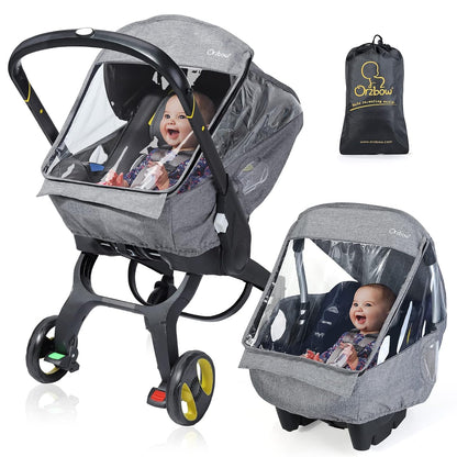 Car Seat Rain Cover, Universal Baby Travel Weather Shield, Gray