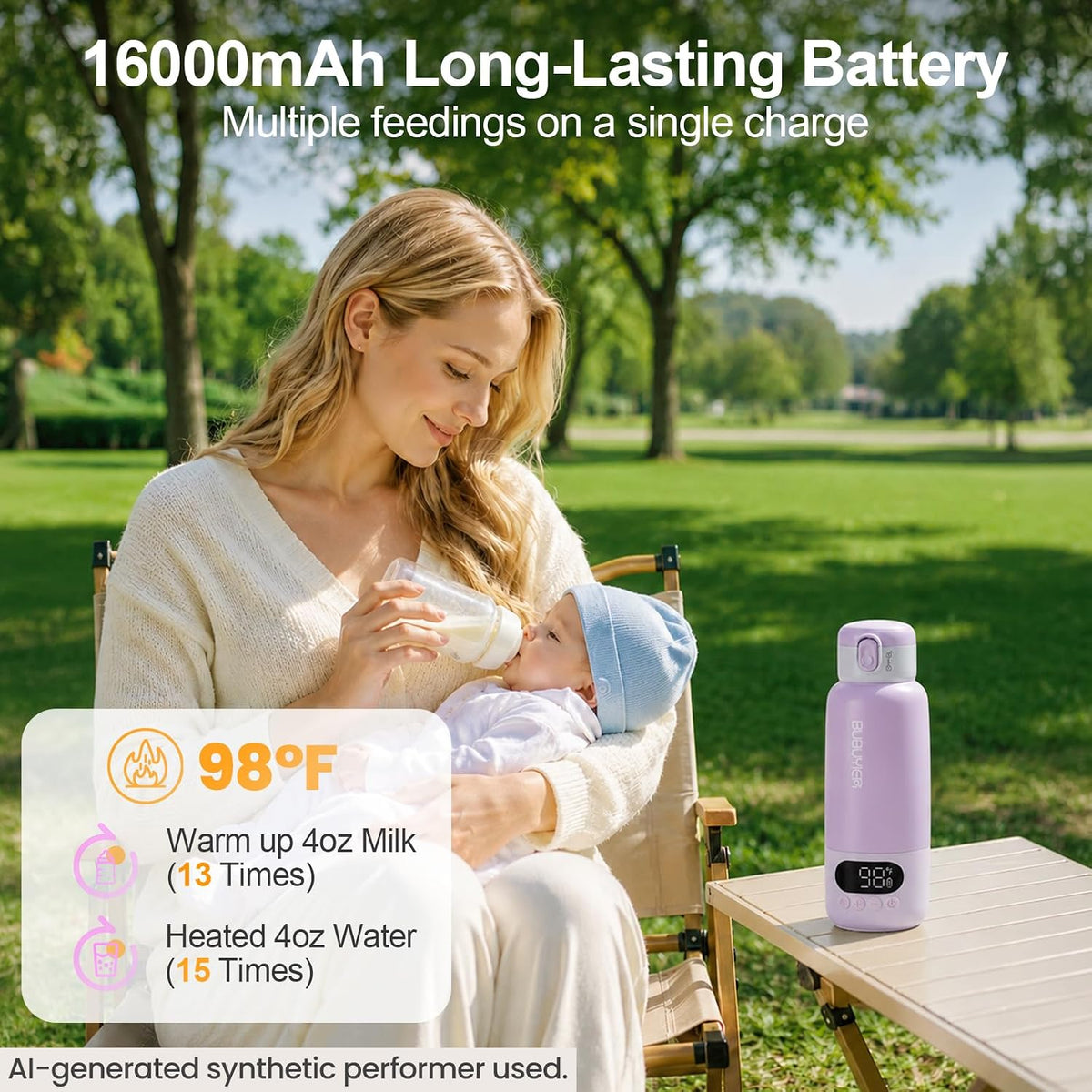 17oz Portable Bottle Warmer for Travel, 1.5-Min Fast Heating