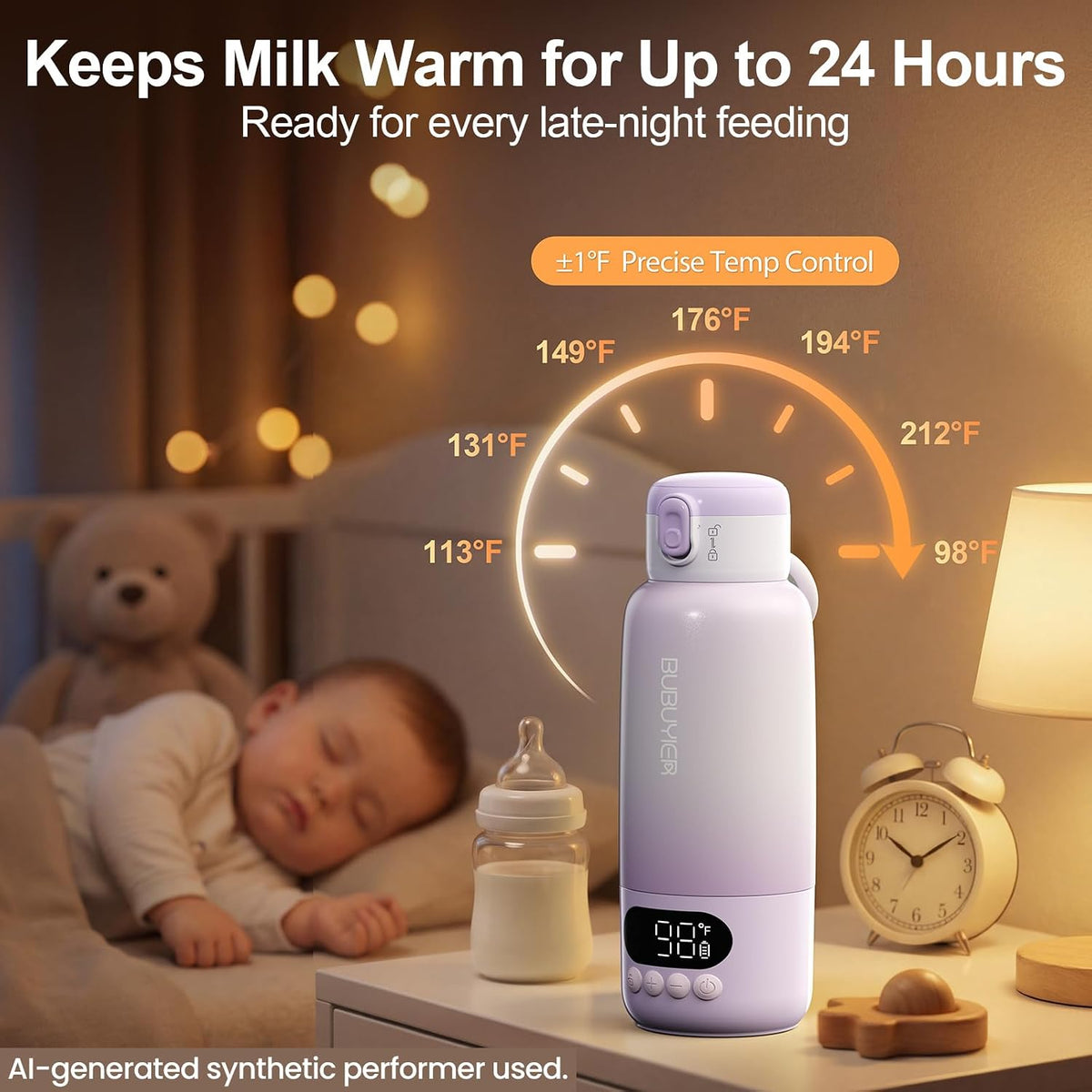 17oz Portable Bottle Warmer for Travel, 1.5-Min Fast Heating