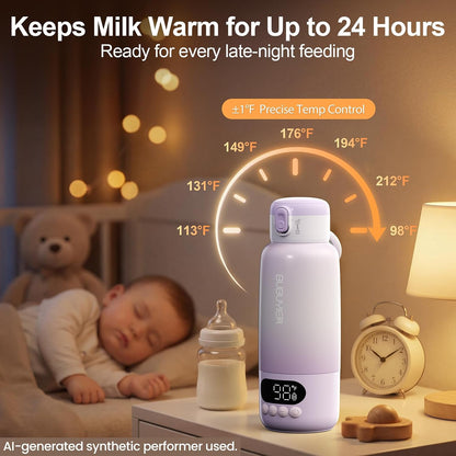 17oz Portable Bottle Warmer for Travel, 1.5-Min Fast Heating