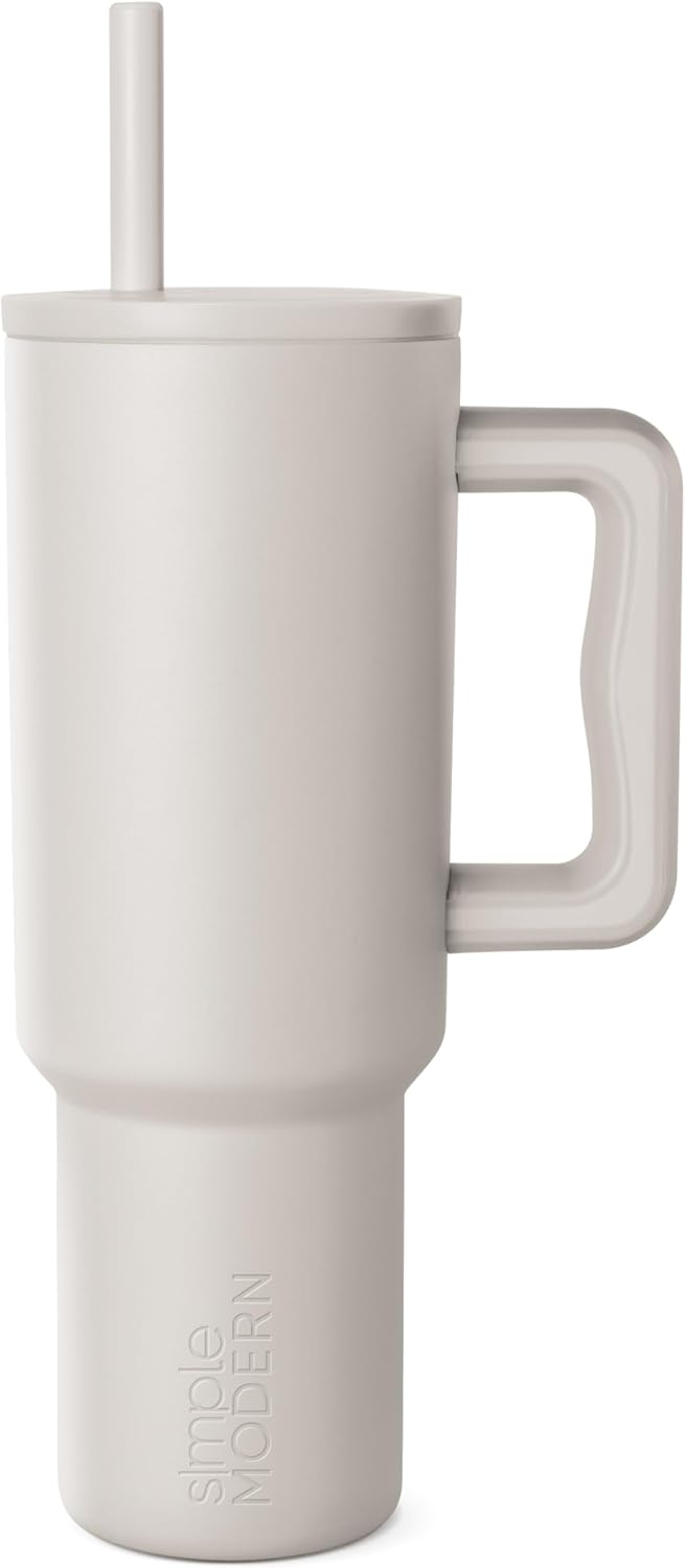 40oz Leak-Proof Ceramic Lined Tumbler with Handle | Ghosts | Trek Signature Insulated Water Bottle with Straw Lid | Cupholder Friendly Tumbler with Silicone Base | Cute Ghosts