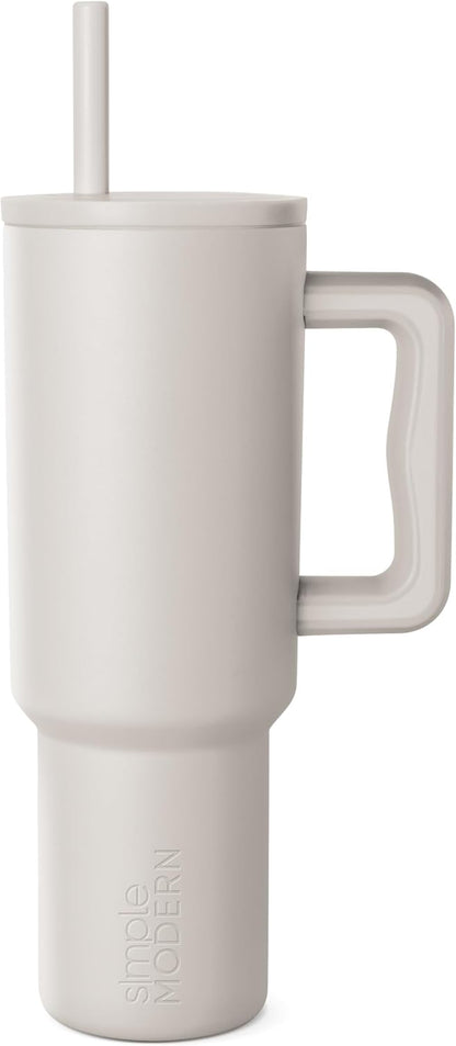 40oz Leak-Proof Ceramic Lined Tumbler with Handle | Ghosts | Trek Signature Insulated Water Bottle with Straw Lid | Cupholder Friendly Tumbler with Silicone Base | Cute Ghosts