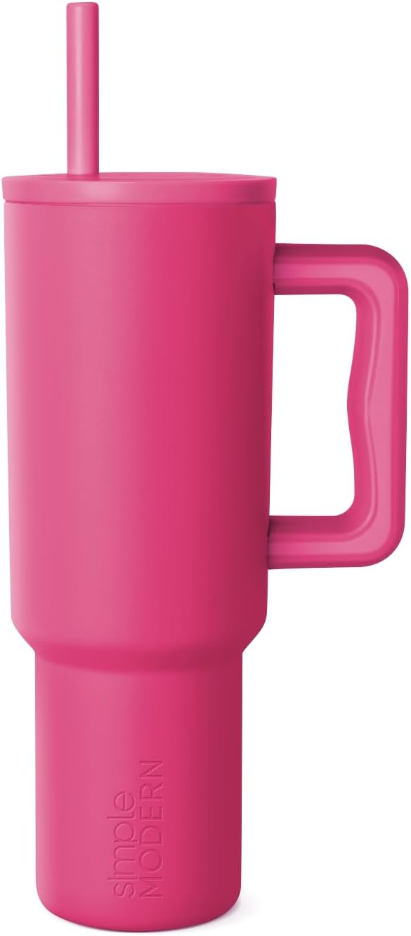 40oz Leak-Proof Ceramic Lined Tumbler with Handle | Ghosts | Trek Signature Insulated Water Bottle with Straw Lid | Cupholder Friendly Tumbler with Silicone Base | Cute Ghosts