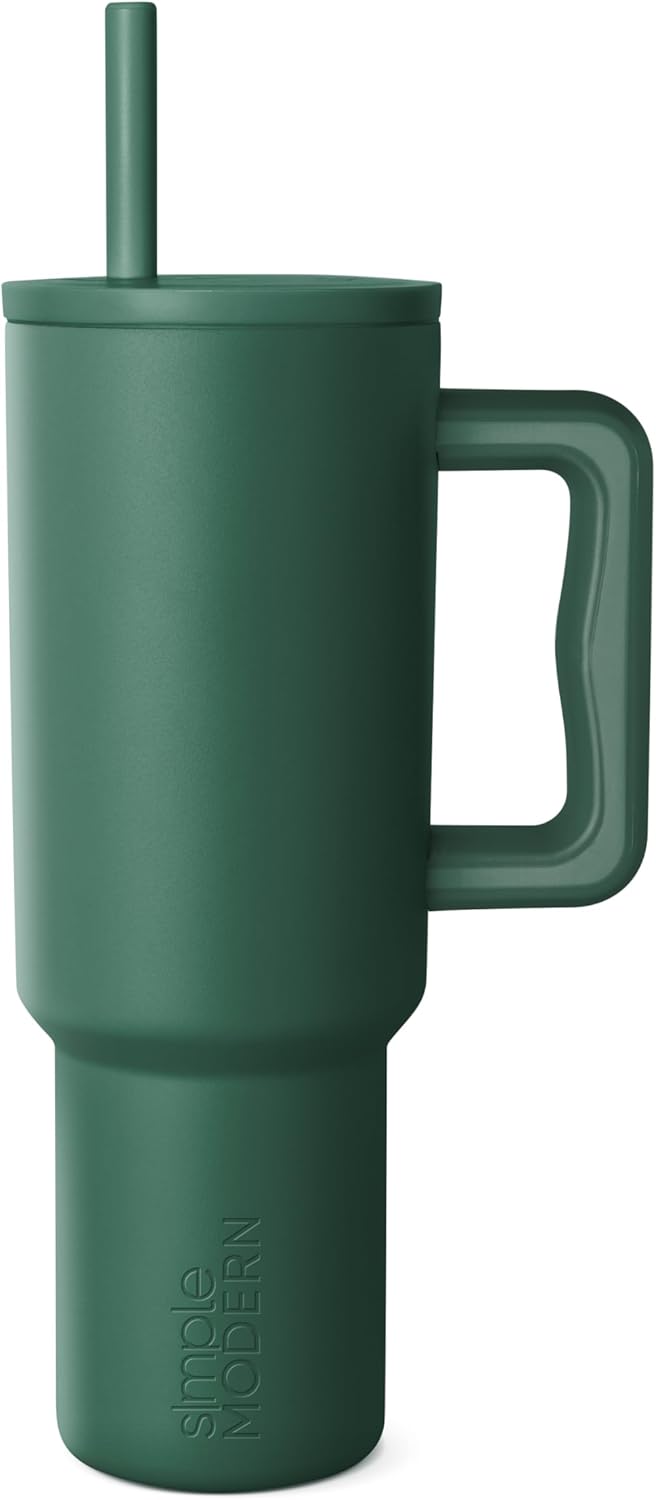 40oz Leak-Proof Ceramic Lined Tumbler with Handle | Ghosts | Trek Signature Insulated Water Bottle with Straw Lid | Cupholder Friendly Tumbler with Silicone Base | Cute Ghosts