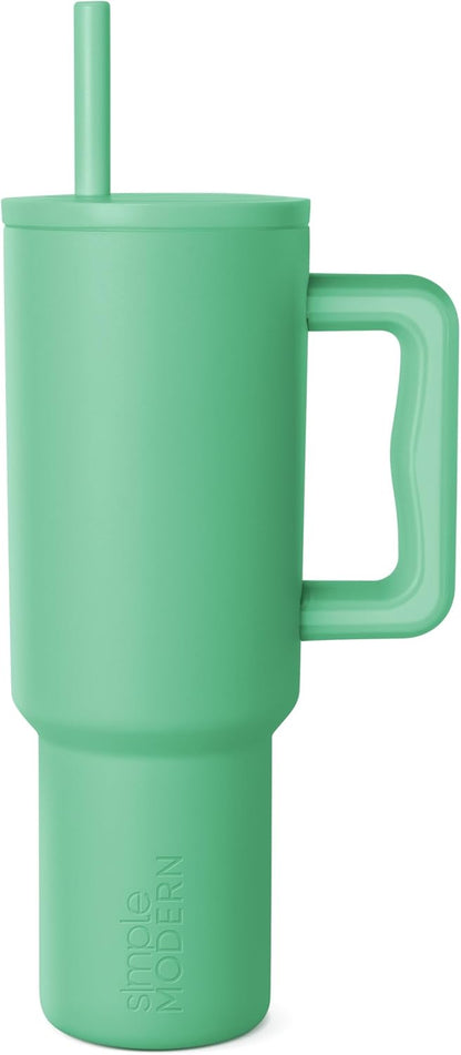 40oz Leak-Proof Ceramic Lined Tumbler with Handle | Ghosts | Trek Signature Insulated Water Bottle with Straw Lid | Cupholder Friendly Tumbler with Silicone Base | Cute Ghosts