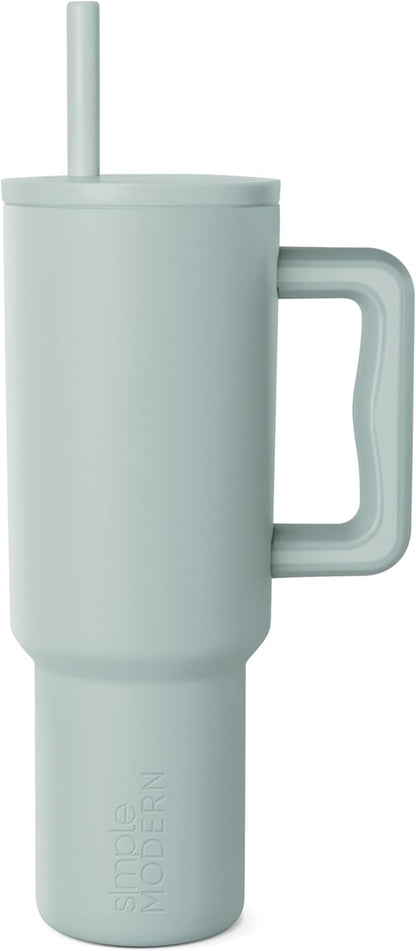 40oz Leak-Proof Ceramic Lined Tumbler with Handle | Ghosts | Trek Signature Insulated Water Bottle with Straw Lid | Cupholder Friendly Tumbler with Silicone Base | Cute Ghosts