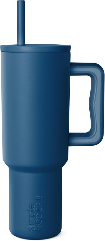 40oz Leak-Proof Ceramic Lined Tumbler with Handle | Ghosts | Trek Signature Insulated Water Bottle with Straw Lid | Cupholder Friendly Tumbler with Silicone Base | Cute Ghosts