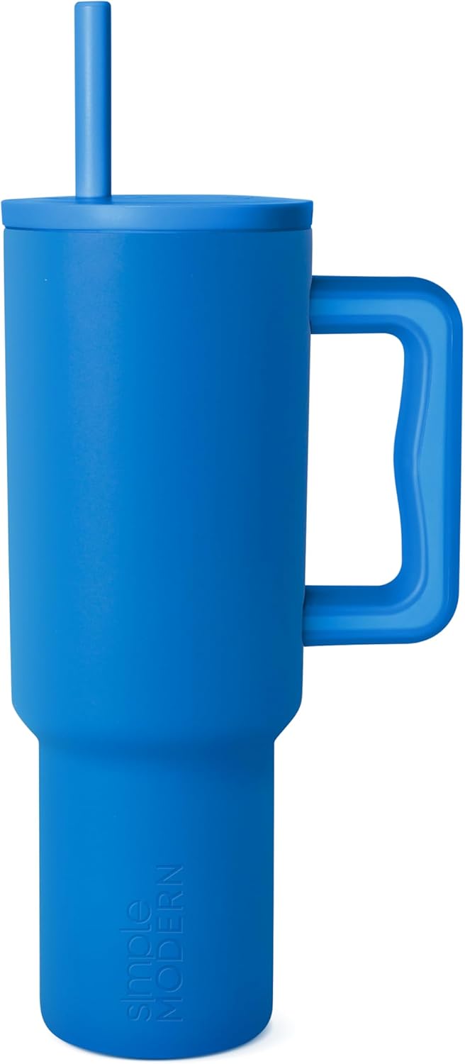 40oz Leak-Proof Ceramic Lined Tumbler with Handle | Ghosts | Trek Signature Insulated Water Bottle with Straw Lid | Cupholder Friendly Tumbler with Silicone Base | Cute Ghosts