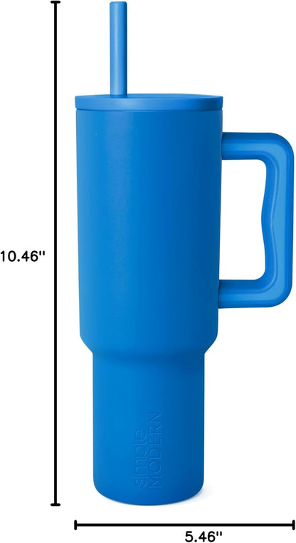 40oz Leak-Proof Ceramic Lined Tumbler with Handle | Ghosts | Trek Signature Insulated Water Bottle with Straw Lid | Cupholder Friendly Tumbler with Silicone Base | Cute Ghosts