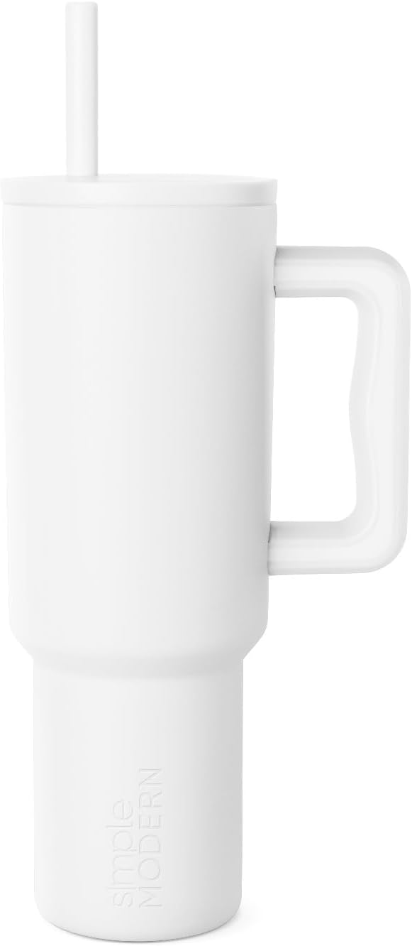 40oz Leak-Proof Ceramic Lined Tumbler with Handle | Ghosts | Trek Signature Insulated Water Bottle with Straw Lid | Cupholder Friendly Tumbler with Silicone Base | Cute Ghosts
