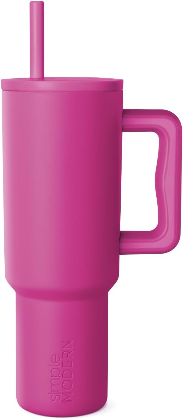 40oz Leak-Proof Ceramic Lined Tumbler with Handle | Ghosts | Trek Signature Insulated Water Bottle with Straw Lid | Cupholder Friendly Tumbler with Silicone Base | Cute Ghosts