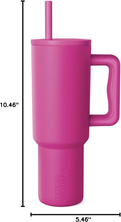 40oz Leak-Proof Ceramic Lined Tumbler with Handle | Ghosts | Trek Signature Insulated Water Bottle with Straw Lid | Cupholder Friendly Tumbler with Silicone Base | Cute Ghosts