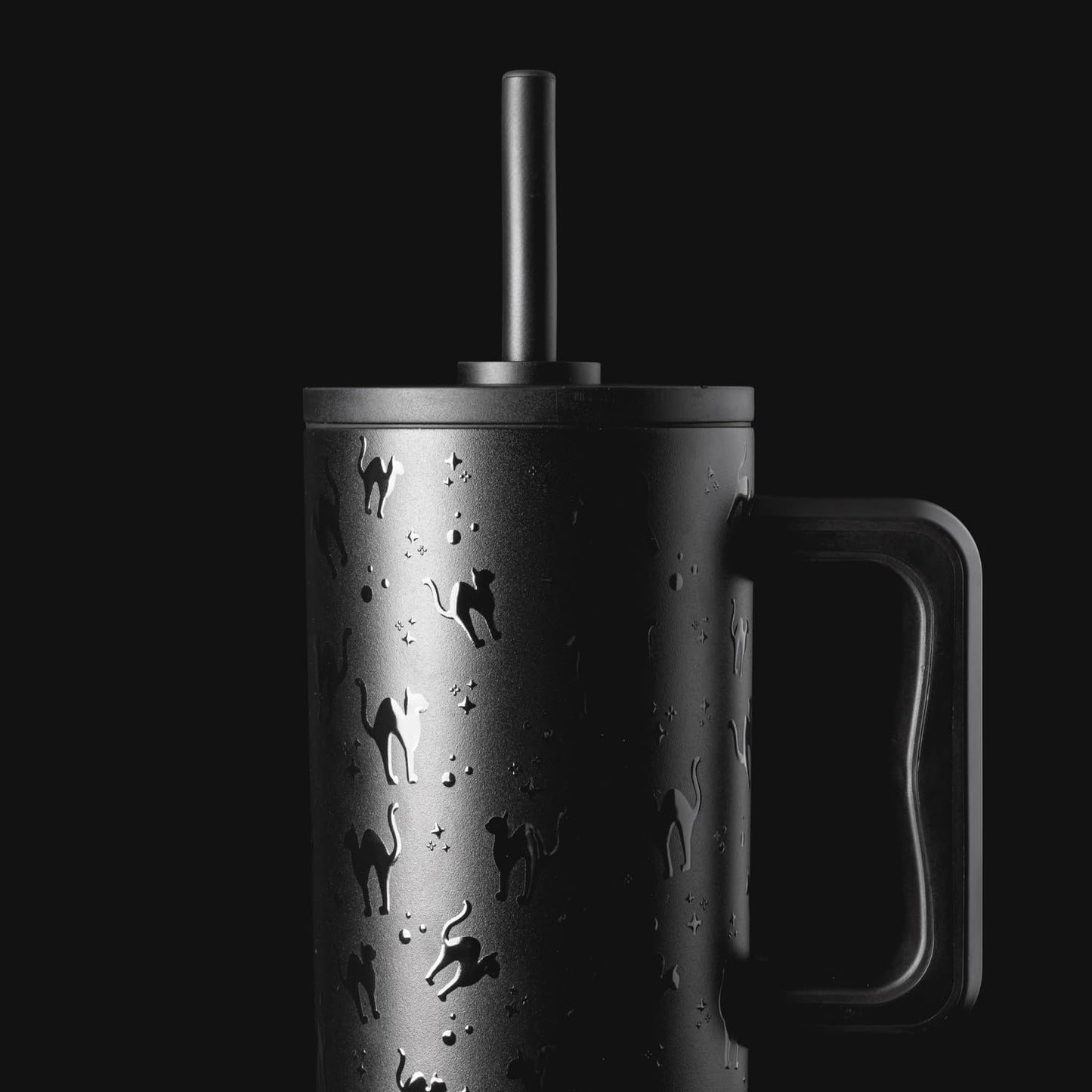 40oz Leak-Proof Ceramic Lined Tumbler with Handle | Ghosts | Trek Signature Insulated Water Bottle with Straw Lid | Cupholder Friendly Tumbler with Silicone Base | Cute Ghosts
