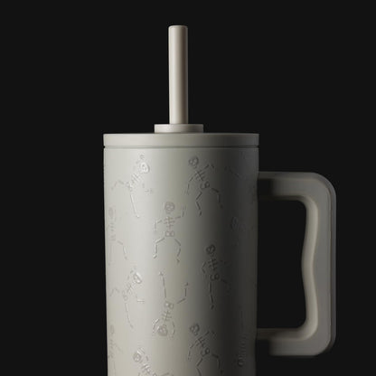 40oz Leak-Proof Ceramic Lined Tumbler with Handle | Ghosts | Trek Signature Insulated Water Bottle with Straw Lid | Cupholder Friendly Tumbler with Silicone Base | Cute Ghosts