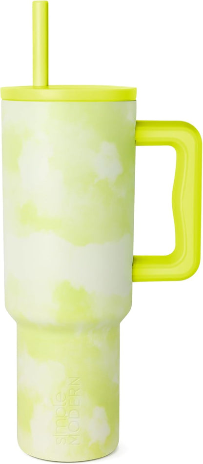 40oz Leak-Proof Ceramic Lined Tumbler with Handle | Ghosts | Trek Signature Insulated Water Bottle with Straw Lid | Cupholder Friendly Tumbler with Silicone Base | Cute Ghosts
