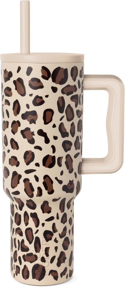 40oz Leak-Proof Ceramic Lined Tumbler with Handle | Ghosts | Trek Signature Insulated Water Bottle with Straw Lid | Cupholder Friendly Tumbler with Silicone Base | Cute Ghosts