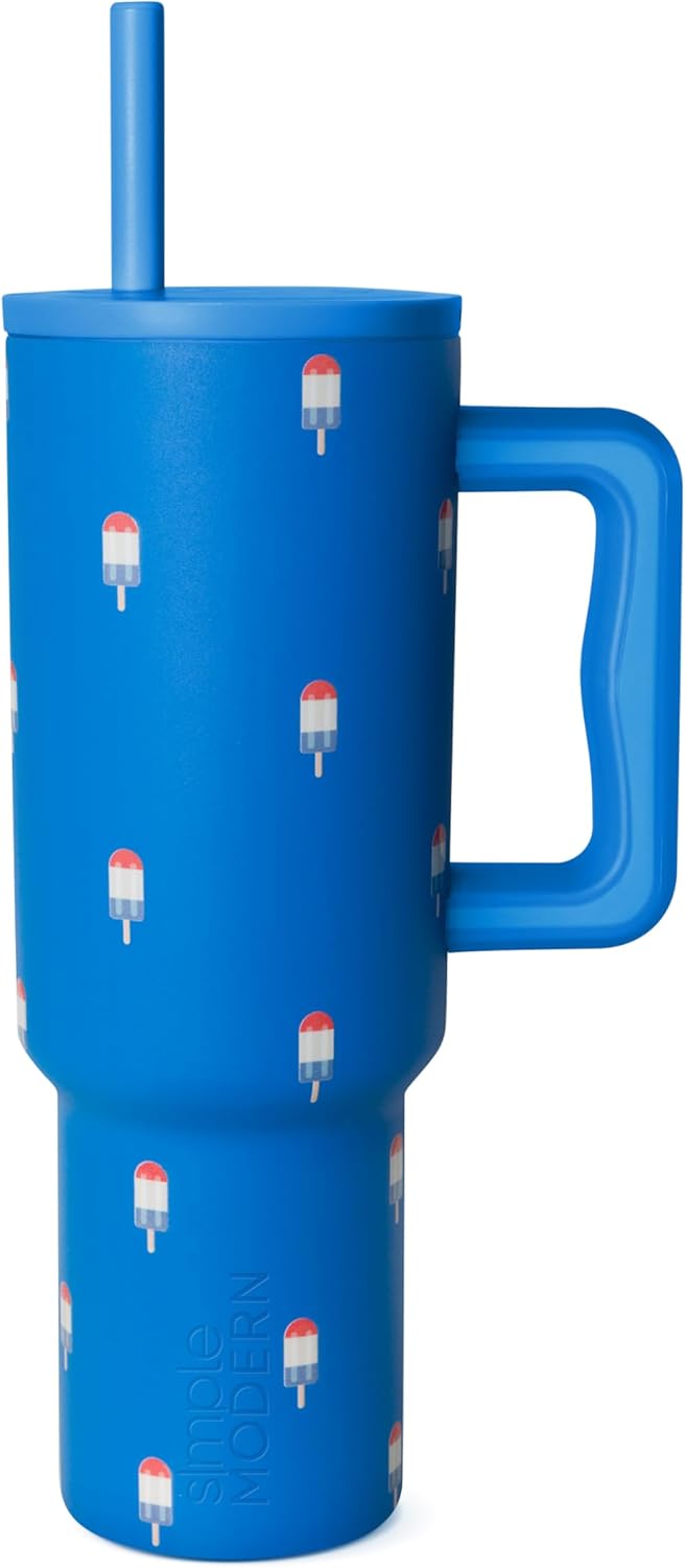 40oz Leak-Proof Ceramic Lined Tumbler with Handle | Ghosts | Trek Signature Insulated Water Bottle with Straw Lid | Cupholder Friendly Tumbler with Silicone Base | Cute Ghosts