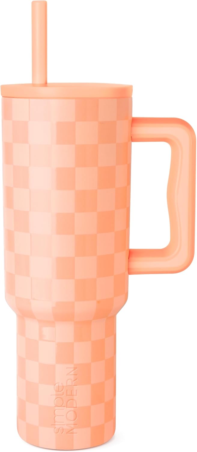 40oz Leak-Proof Ceramic Lined Tumbler with Handle | Ghosts | Trek Signature Insulated Water Bottle with Straw Lid | Cupholder Friendly Tumbler with Silicone Base | Cute Ghosts