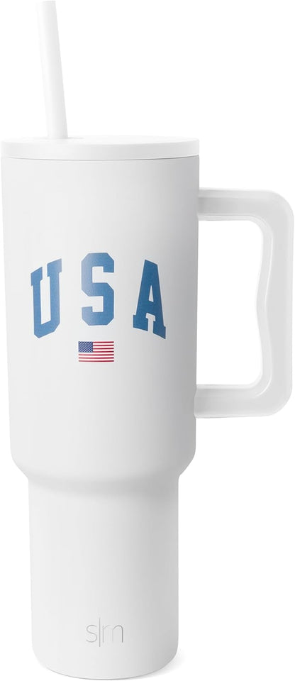 40oz Leak-Proof Ceramic Lined Tumbler with Handle | Ghosts | Trek Signature Insulated Water Bottle with Straw Lid | Cupholder Friendly Tumbler with Silicone Base | Cute Ghosts