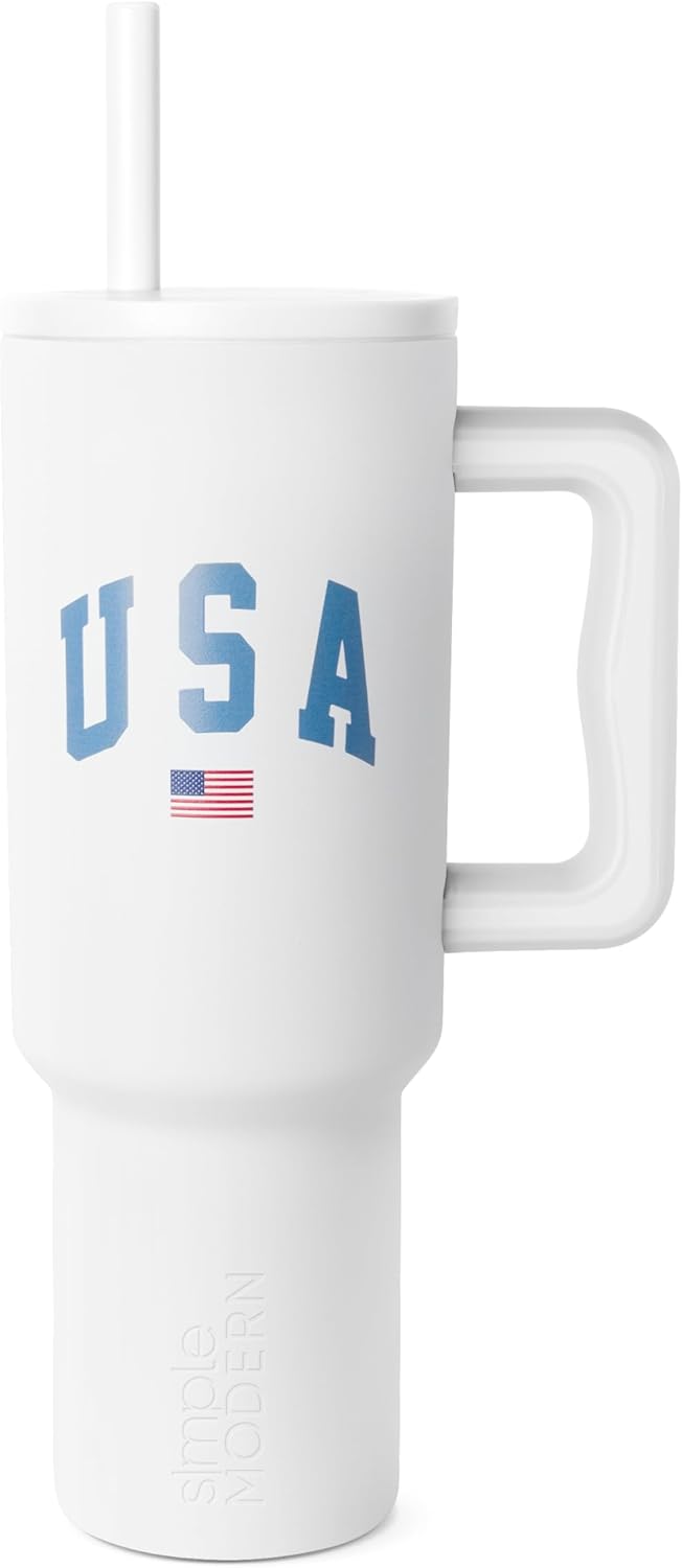 40oz Leak-Proof Ceramic Lined Tumbler with Handle | Ghosts | Trek Signature Insulated Water Bottle with Straw Lid | Cupholder Friendly Tumbler with Silicone Base | Cute Ghosts