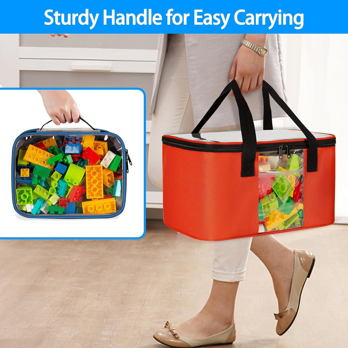 4 Pcs Toy Storage Organizer Travel Bag Case for Building Blocks