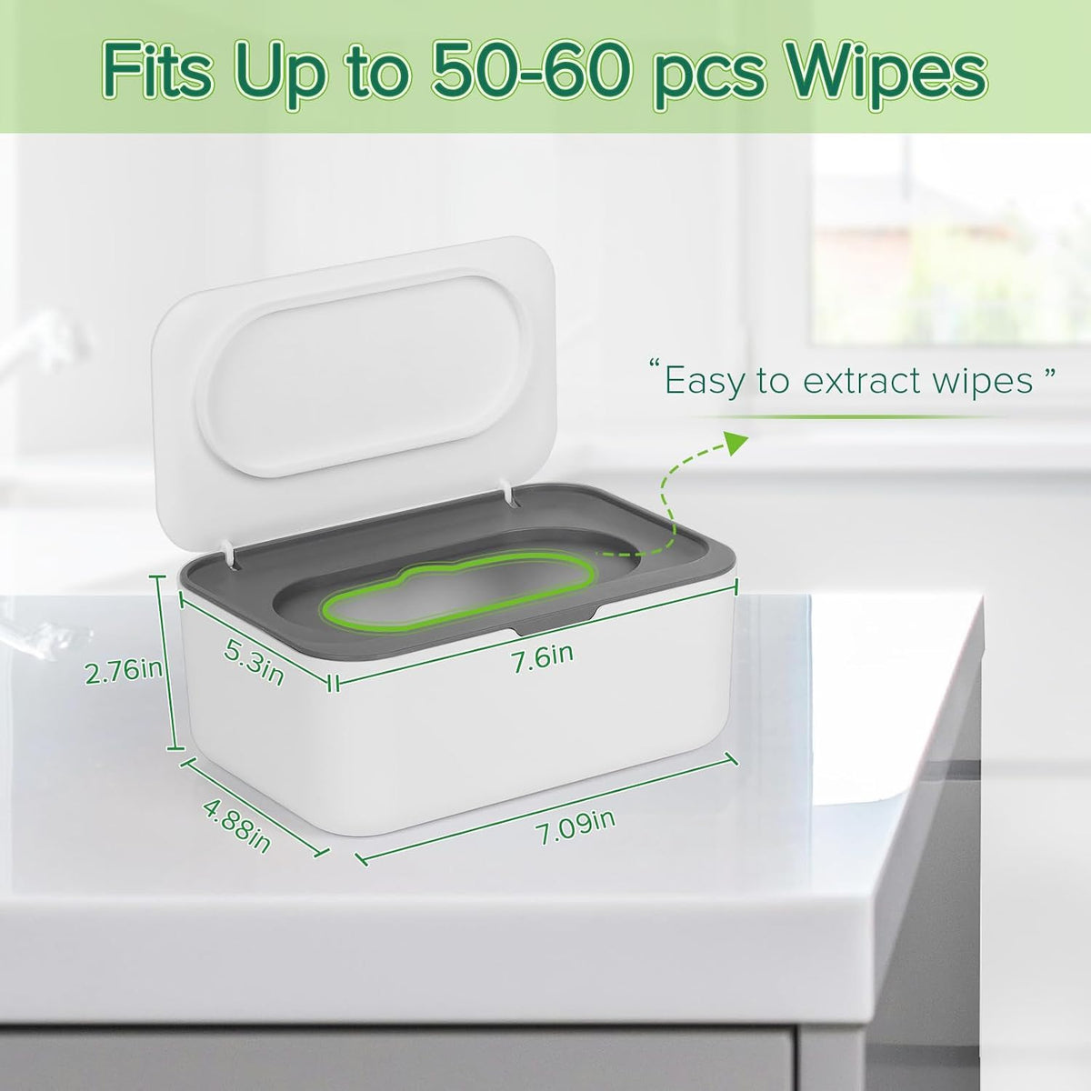 Baby Wipes Dispenser, Wipes Case Baby Wipe Holder, Gray