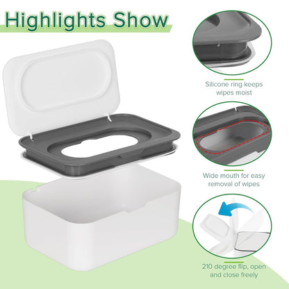 Baby Wipes Dispenser, Wipes Case Baby Wipe Holder, Gray