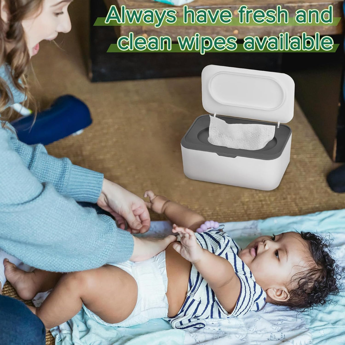 Baby Wipes Dispenser, Wipes Case Baby Wipe Holder, Gray