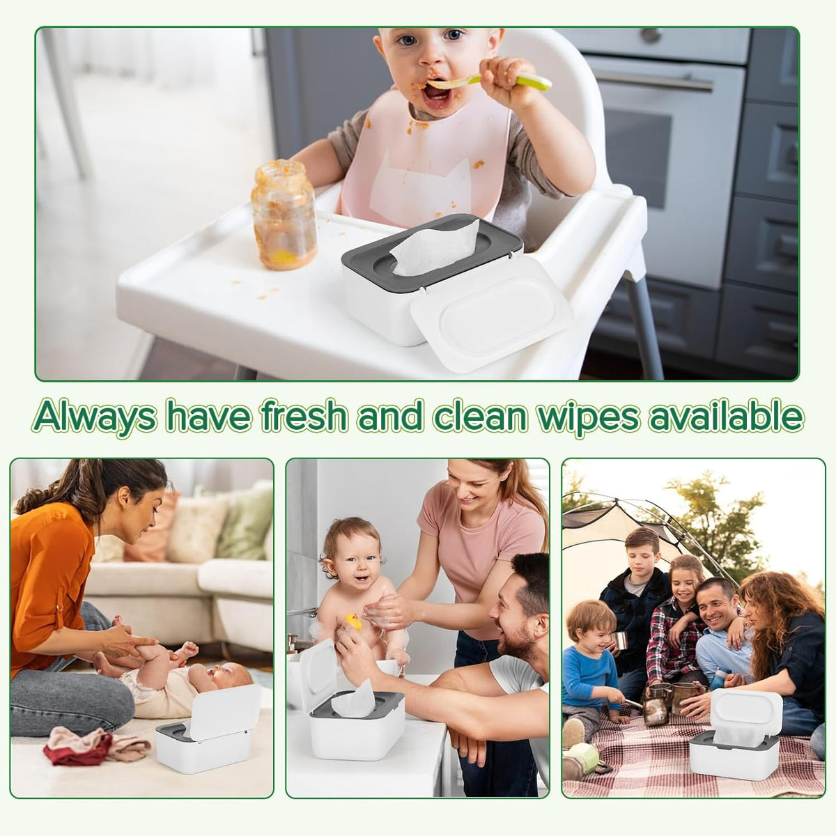 Baby Wipes Dispenser, Wipes Case Baby Wipe Holder, Gray