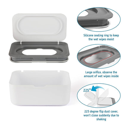 Baby Wipes Dispenser, Wipes Case Baby Wipe Holder, Gray
