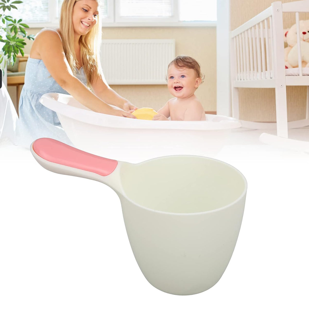 Baby Bath Rinse Cup,Baby Shower Cup,Control The Flow Kids Safe Comfortable Handle Bright Color Kids Rinser Shampoo Flusher for Bath Time Baptism Hair Bathing