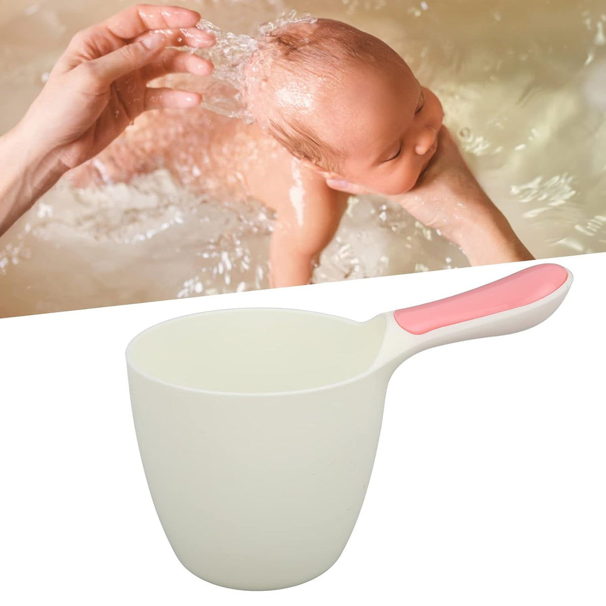 Baby Bath Rinse Cup,Baby Shower Cup,Control The Flow Kids Safe Comfortable Handle Bright Color Kids Rinser Shampoo Flusher for Bath Time Baptism Hair Bathing