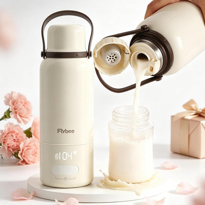 Portable Bottle Warmer - 12000mAh Long-Lasting, 3Min Fast Heating for Breastmilk/Formula/Water, Precise Temp Control with Handle for Travel, Camping, Airplane, Car, Gifts for Mom