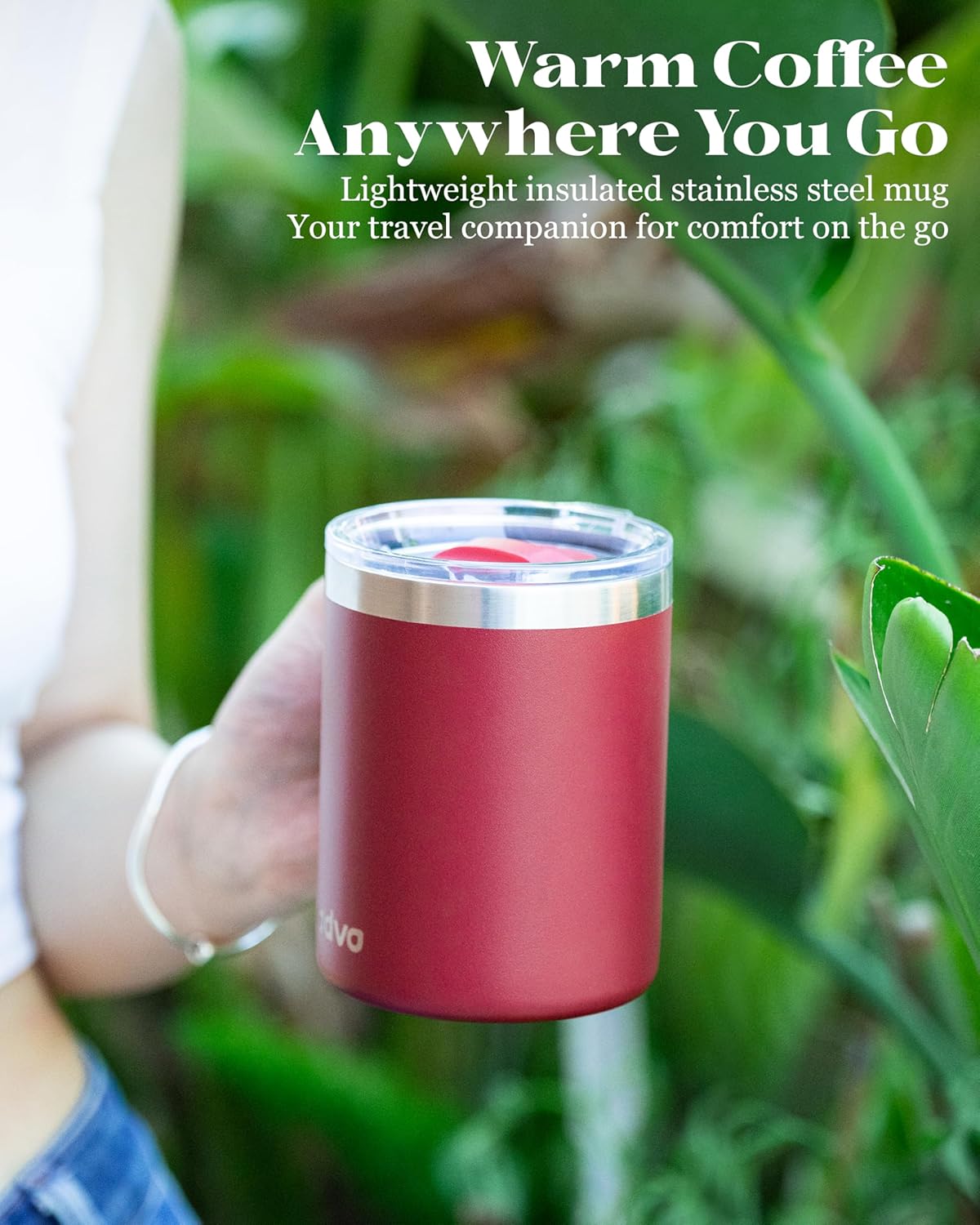 12oz Insulated Coffee Mug with Lid – Includes Two Lids, Stainless Steel Coffee Travel Mug with Handle, Double Wall Vacuum Insulated Camping Mug for Home, Office & Outdoor, Navy Blue - Colors B