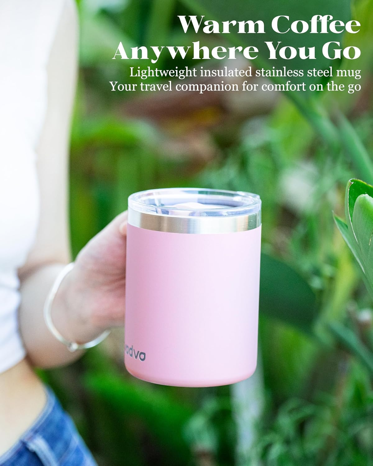 12oz Insulated Coffee Mug with Lid – Includes Two Lids, Stainless Steel Coffee Travel Mug with Handle, Double Wall Vacuum Insulated Camping Mug for Home, Office & Outdoor, Navy Blue - Colors B