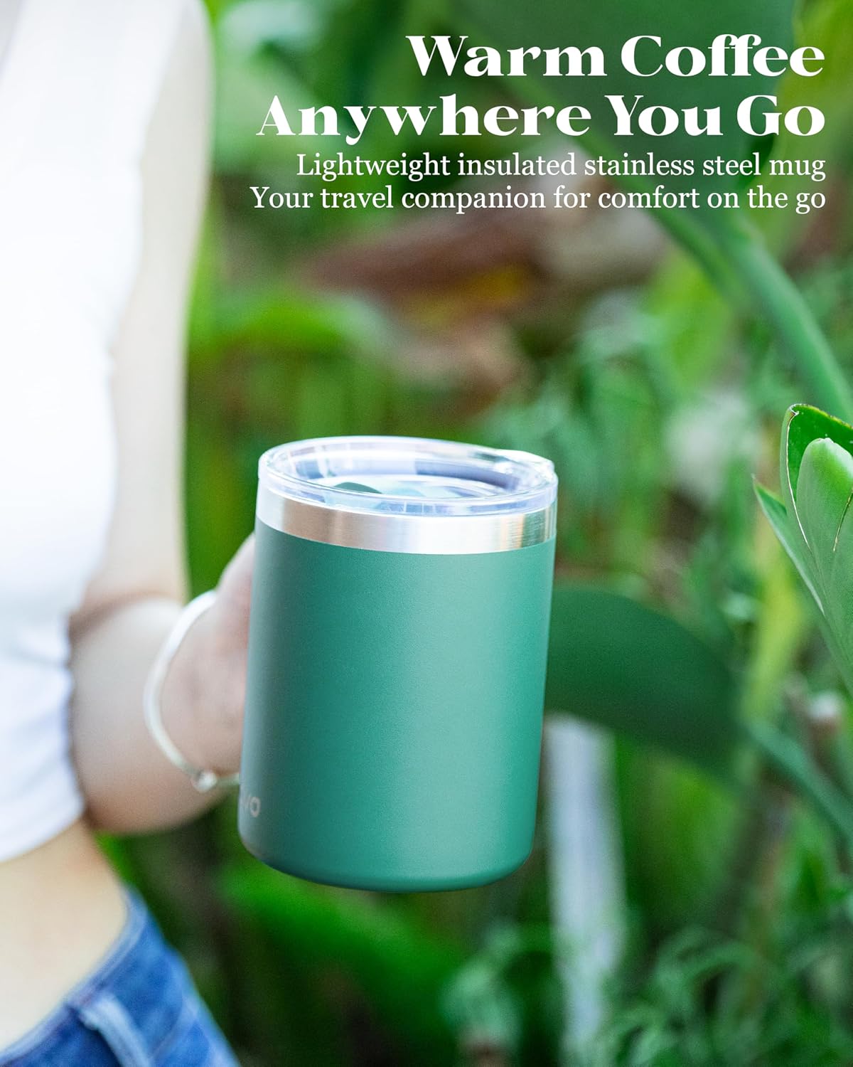 12oz Insulated Coffee Mug with Lid – Includes Two Lids, Stainless Steel Coffee Travel Mug with Handle, Double Wall Vacuum Insulated Camping Mug for Home, Office & Outdoor, Navy Blue - Colors B